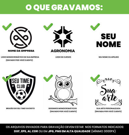 Kit Tereré Copo Quadrado Bomba Filete Preto - Seu Logo Personalizado