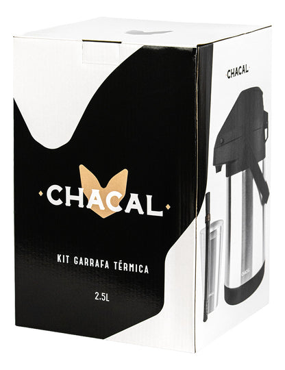 Kit Tereré Chacal Copo Inox Bomba Garrafa Térmica Inox 2.5l