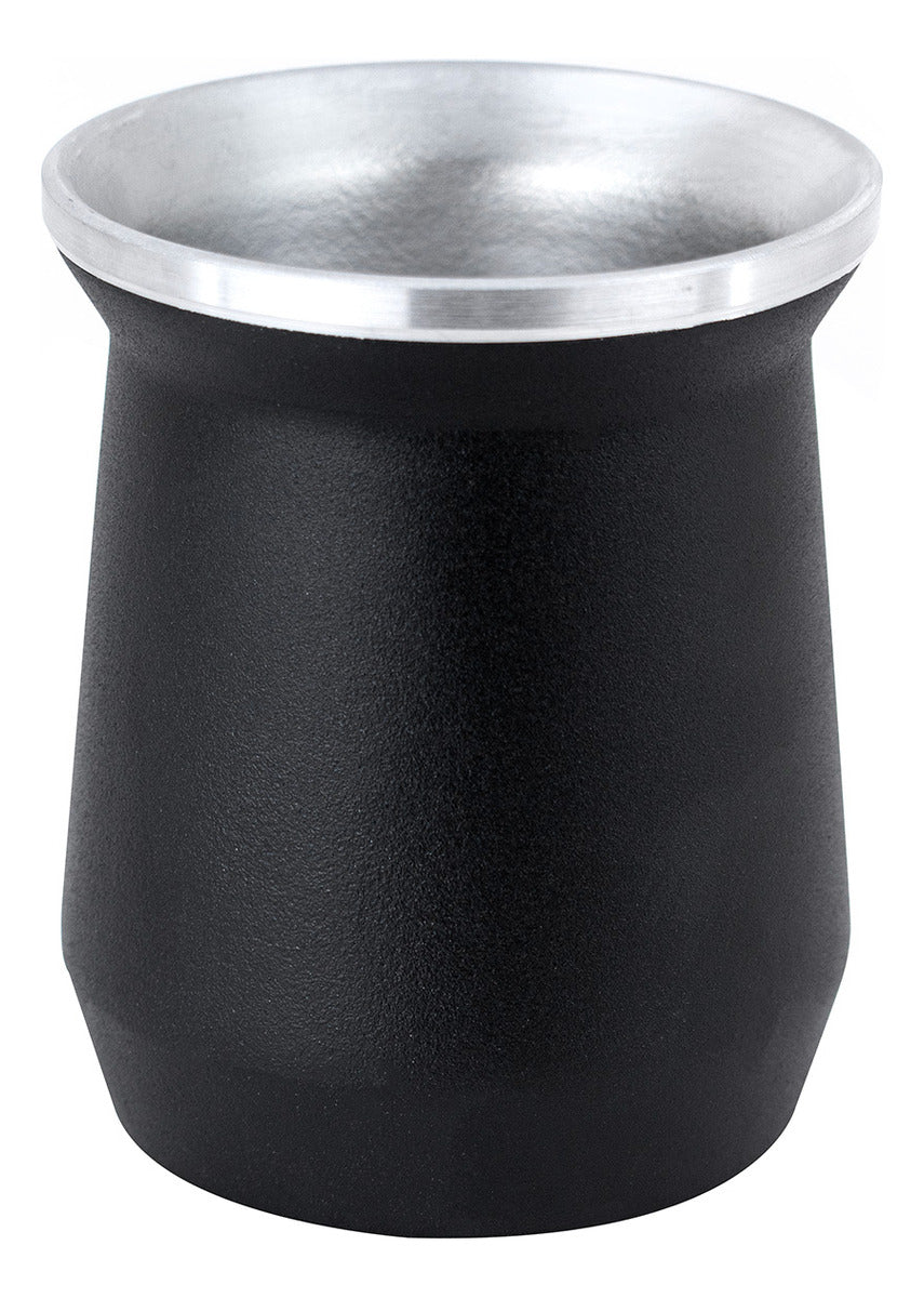 Kit Tereré Cuia Térmica Alumínio Preto Bomba Chacal Inox