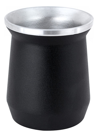 Kit Tereré Cuia Térmica Alumínio Preto Bomba Chacal Inox