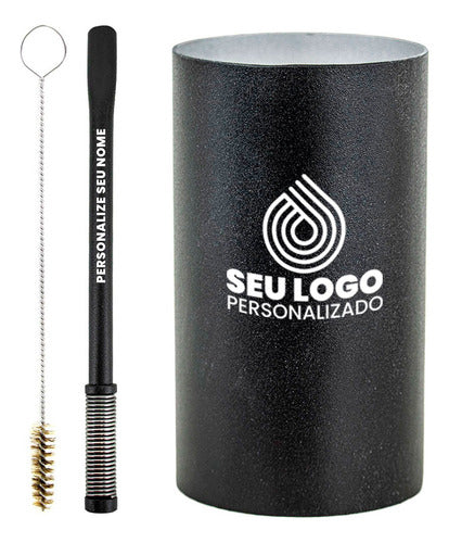 Kit Tereré Copo Redondo Bomba Bojo Mola Preto - Seu Logo Personalizado