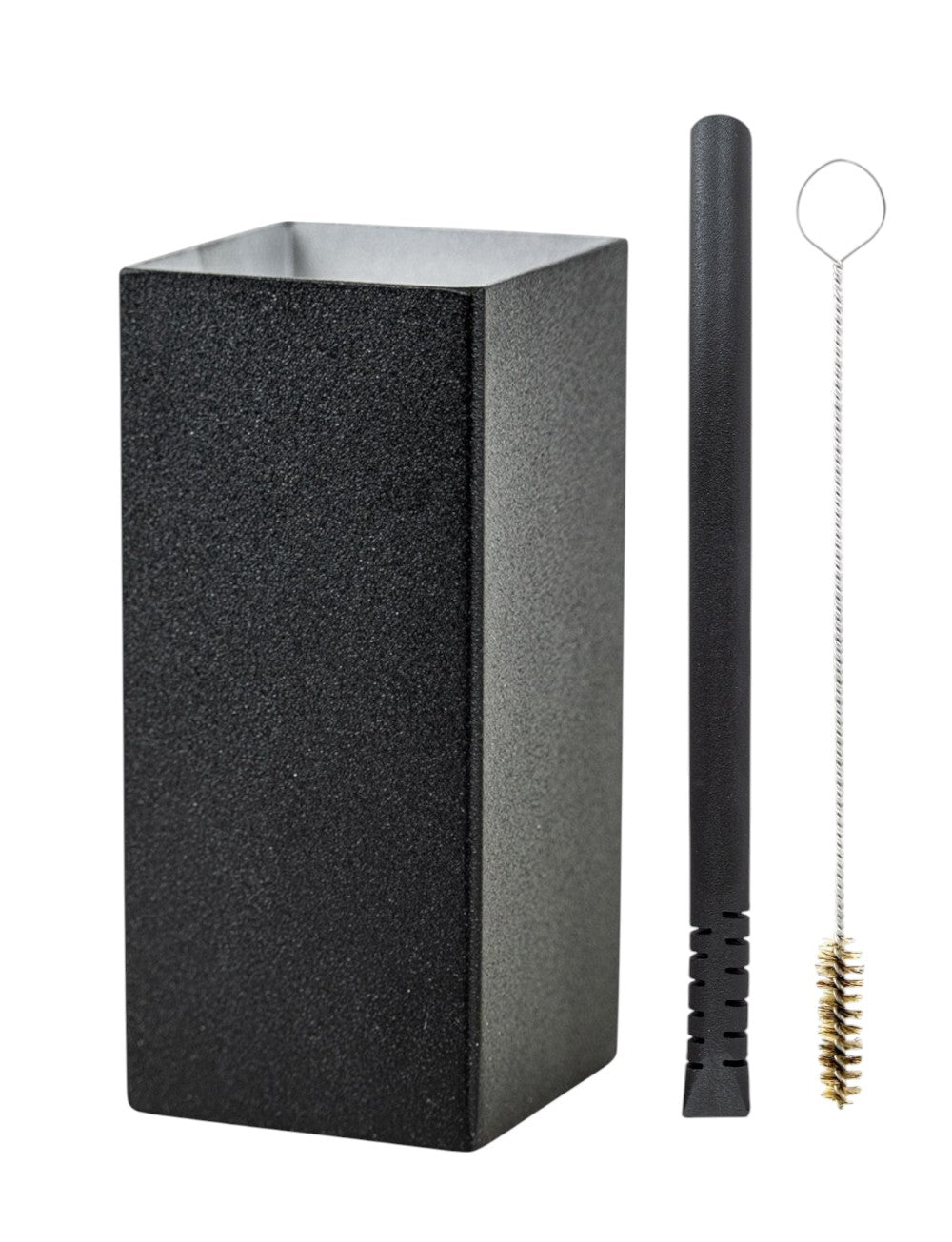 Kit Bomba E Copo Quadrado Terere Aço Inox Preto - Escolha a Bomba