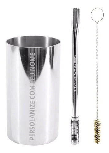 Kit Bomba Bojo Mola Copo Redondo Terere Inox - Personalizado Nome