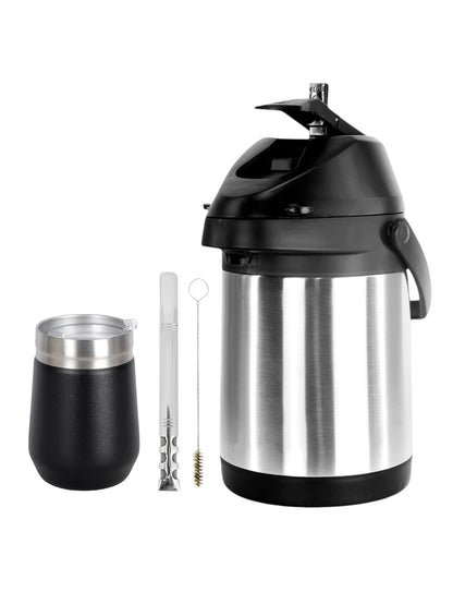 Kit Tereré Copo Termico 320ml Com Tampa Bomba Inox Garrafa Termica Inox