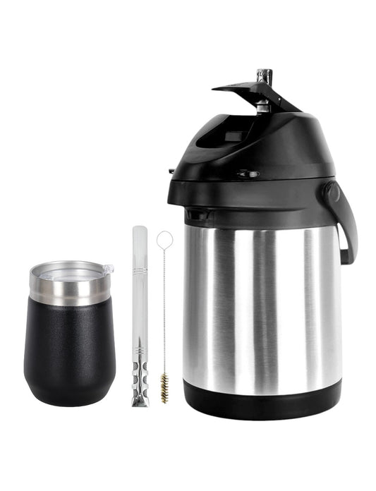 Kit Tereré Copo Termico 320ml Com Tampa Bomba Inox Garrafa Termica Inox