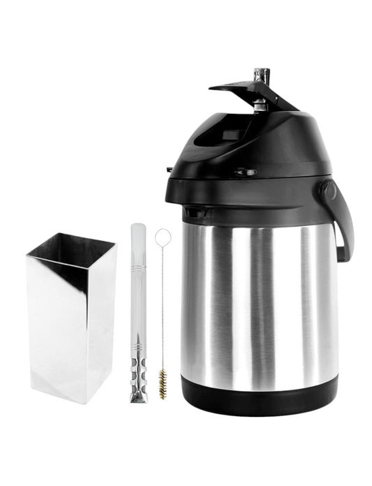 Kit Tereré Copo Quadrado Inox Bomba Inox Garrafa Termica Inox