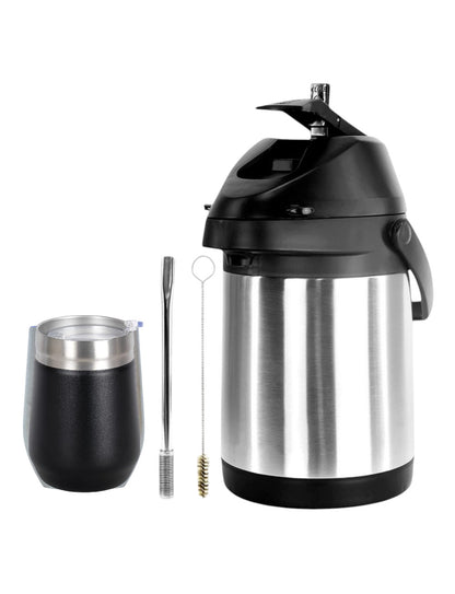 Kit Tereré Copo Termico 320ml Com Tampa Bomba Inox Garrafa Termica Inox