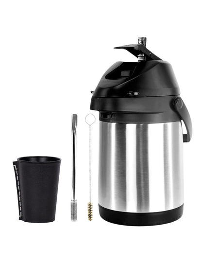 Kit Tereré Copo em Alumínio em Couro Sintético 200ml Bomba Inox Garrafa Termica Inox