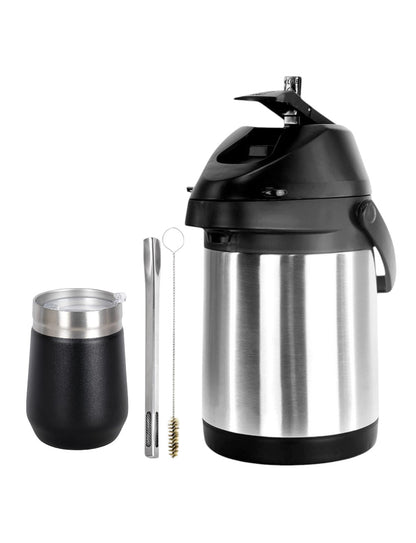 Kit Tereré Copo Termico 320ml Com Tampa Bomba Inox Garrafa Termica Inox