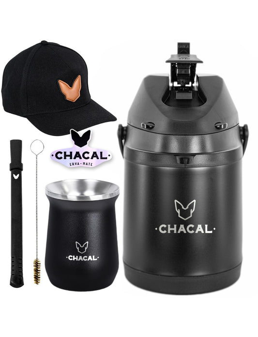 Kit Tereré Chacal Copo Bomba Garrafa Térmica Boné 2.5l Logo