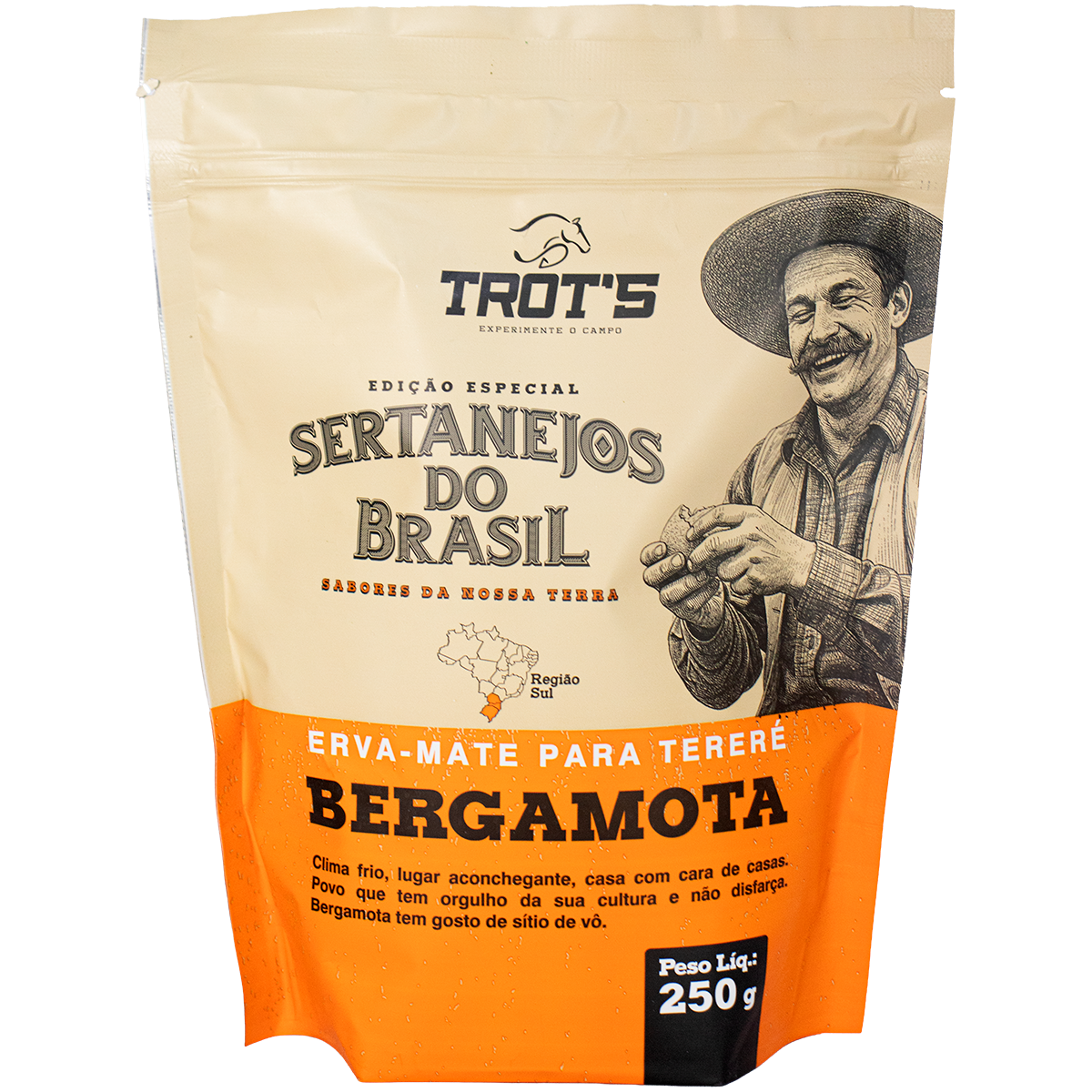 Kit 5 Erva Mate Trot's Sertanejos 1,25kg: Açaí, Frutas Amarelas, Maracujá Pequi, Mate Limão e Bergamota. Edição Limitada