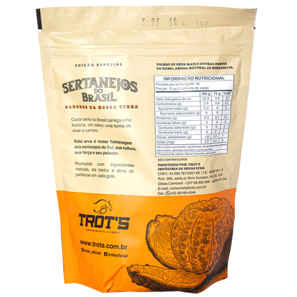 Kit 5 Erva Mate Trot's Sertanejos 1,25kg: Açaí, Frutas Amarelas, Maracujá Pequi, Mate Limão e Bergamota. Edição Limitada