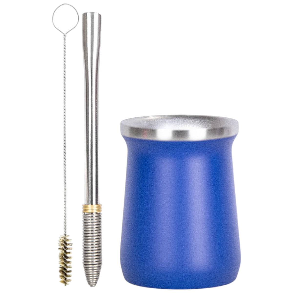 Kit Bomba Mola Cônica e Copo Cuia Tereré Térmico 100% Inox 236ml -  Escolha a Cor