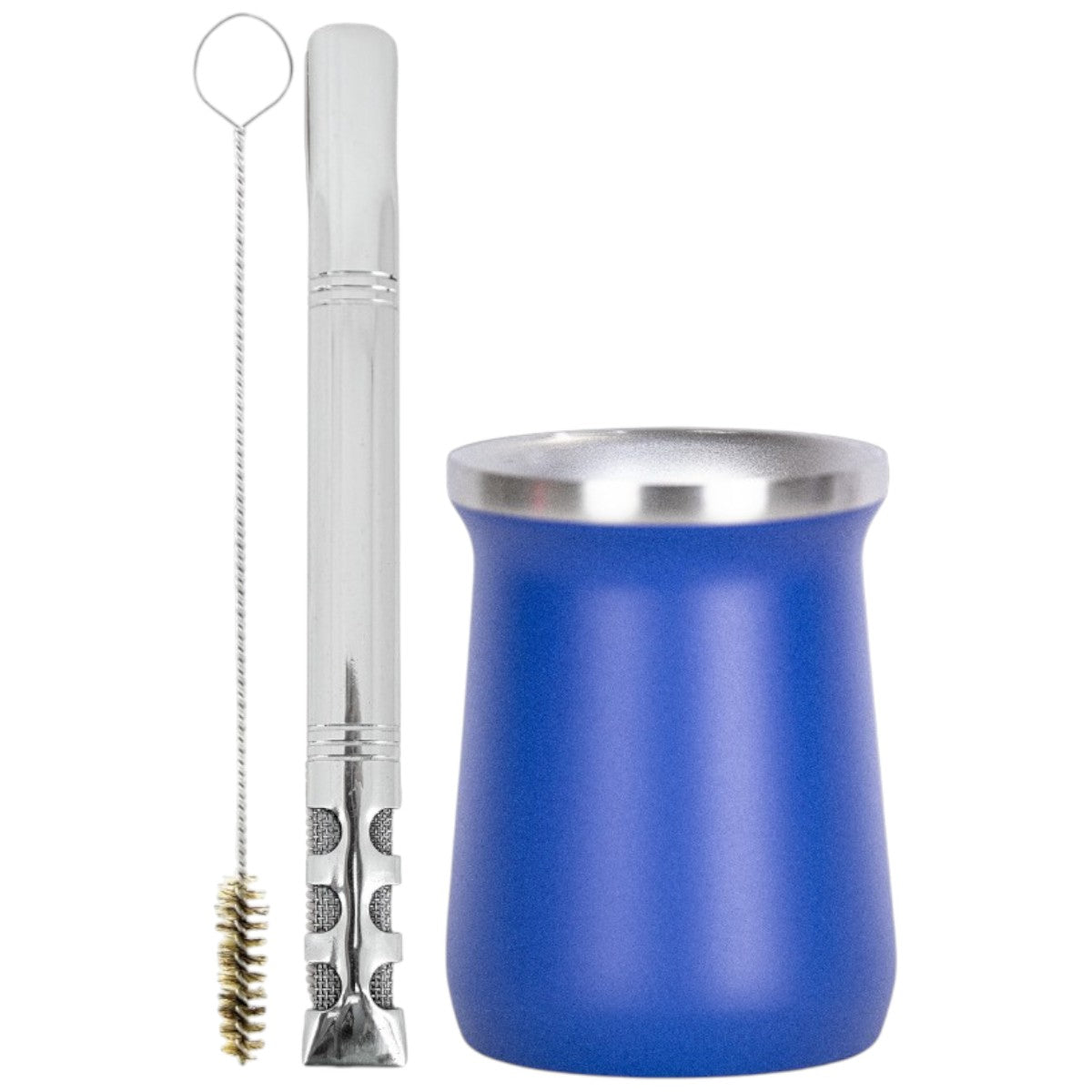 Kit V6 e Copo Cuia Tereré Térmico 100% Inox 236ml -  Escolha a Cor
