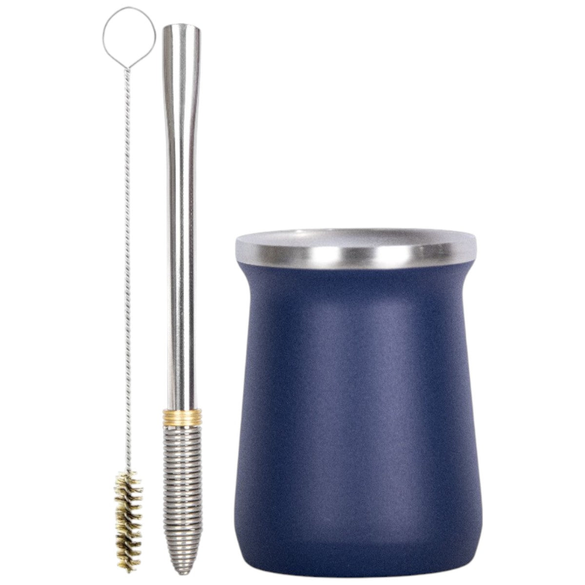 Kit Bomba Mola Cônica e Copo Cuia Tereré Térmico 100% Inox 236ml -  Escolha a Cor