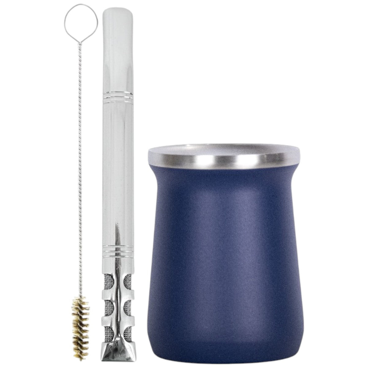 Kit V6 e Copo Cuia Tereré Térmico 100% Inox 236ml -  Escolha a Cor