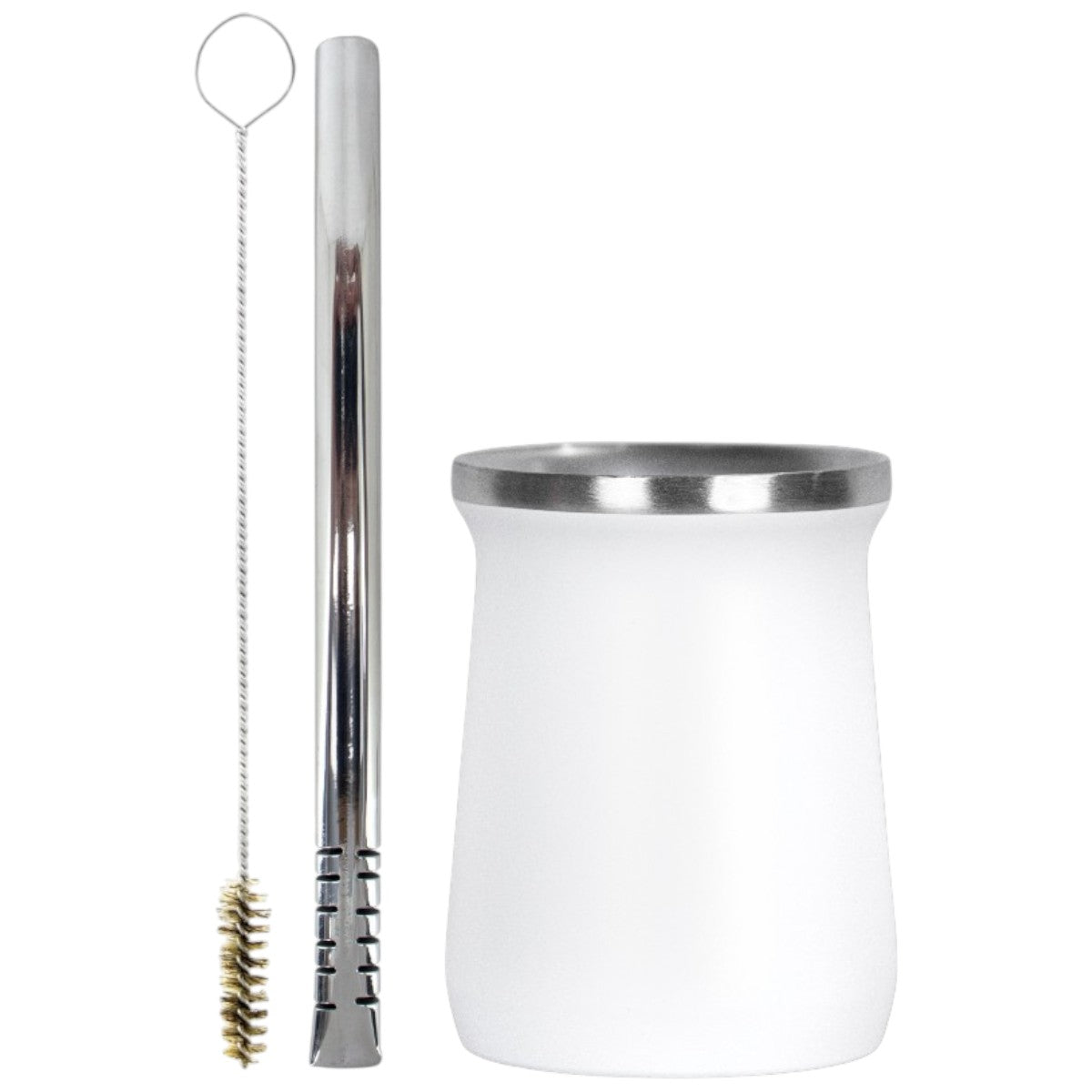 Kit Bomba Filete e Copo Cuia Tereré Térmico 100% Inox 236ml -  Escolha a Cor