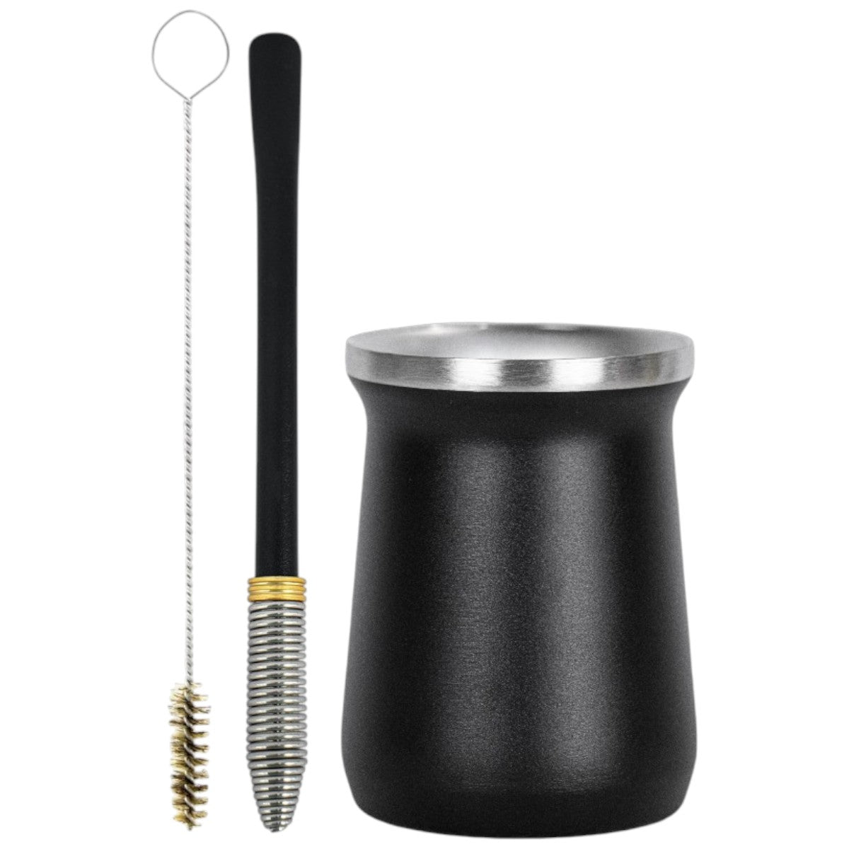 Kit Bomba Mola Cônica e Copo Cuia Tereré Térmico 100% Inox 236ml -  Escolha a Cor