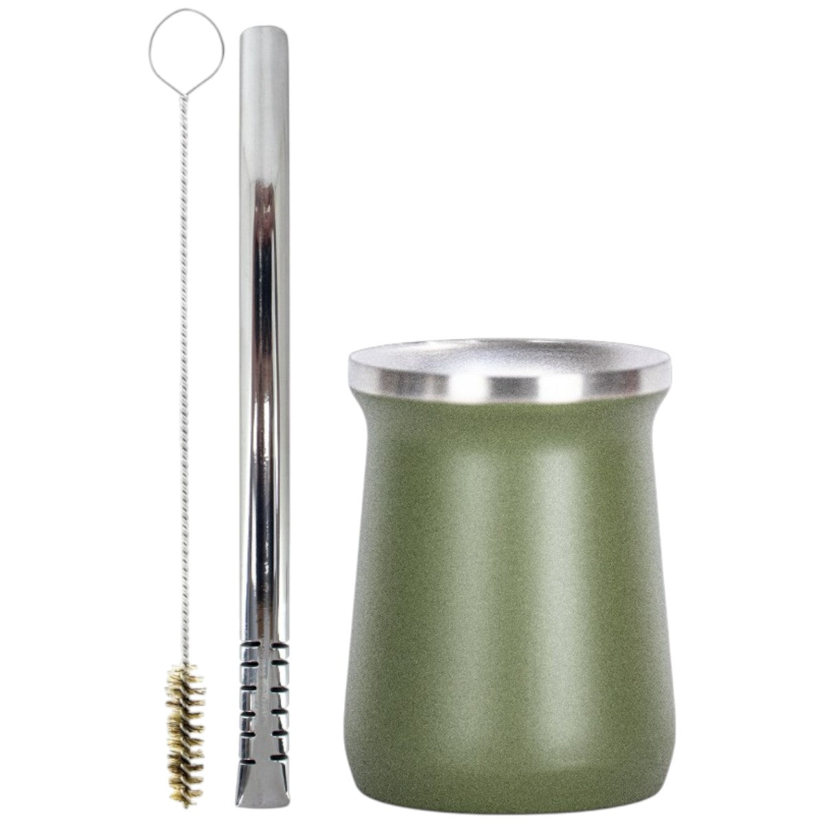 Kit Bomba Filete e Copo Cuia Tereré Térmico 100% Inox 236ml -  Escolha a Cor