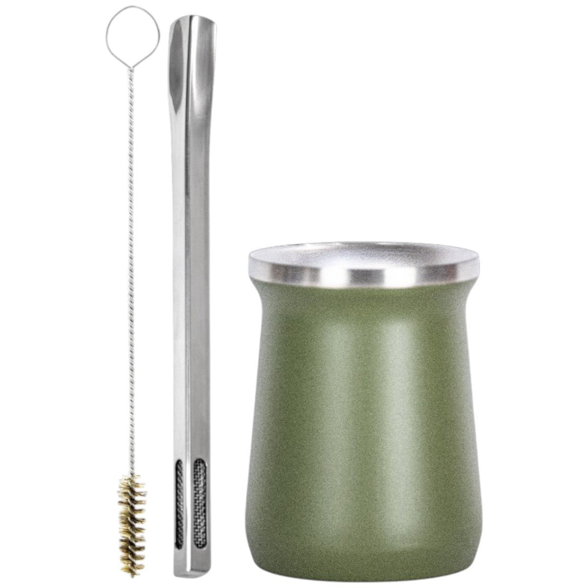 Kit Griid e Copo Cuia Tereré Térmico 100% Inox 236ml -  Escolha a Cor