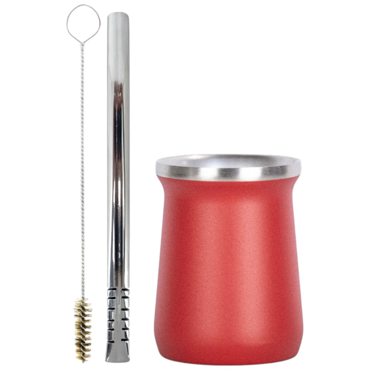 Kit Bomba Filete e Copo Cuia Tereré Térmico 100% Inox 236ml -  Escolha a Cor