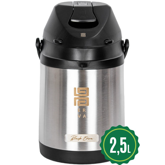 Garrafa Termica Inox 2.5l Tereré Chimarrão Black Silver