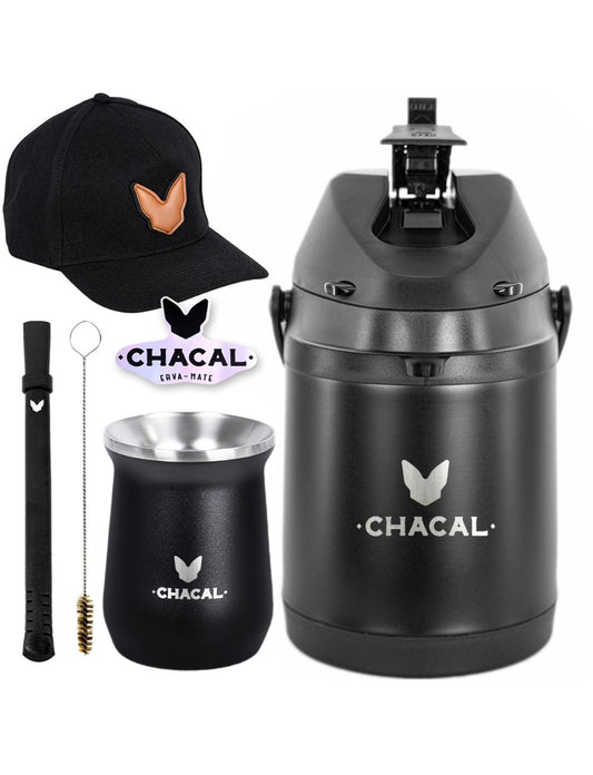 Kit Tereré Chacal Copo Bomba Garrafa Térmica 2.5l + Boné