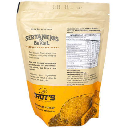 Kit 5 Erva Mate Trot's Sertanejos 1,25kg: Açaí, Frutas Amarelas, Maracujá Pequi, Mate Limão e Bergamota. Edição Limitada